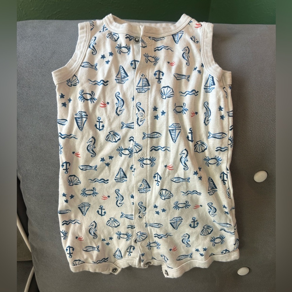 Carter's Nautical Print Kids romper - Blue and White